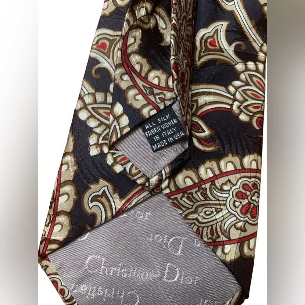 Christian Dior Monsieur Paisley Print Silk Tie - Picture 5 of 7